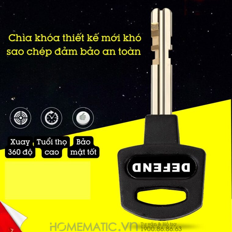 Khóa Phanh đĩa Xe Máy có chìa khóa thiết kế chống sao chép