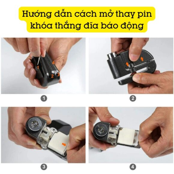 Cách mở thay pin Khóa Thắng đĩa