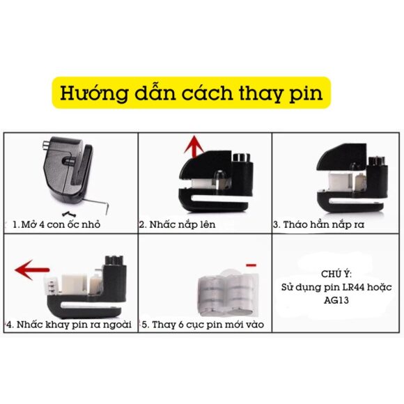 Khóa Thắng đĩa chi tiết cách mở thay pin