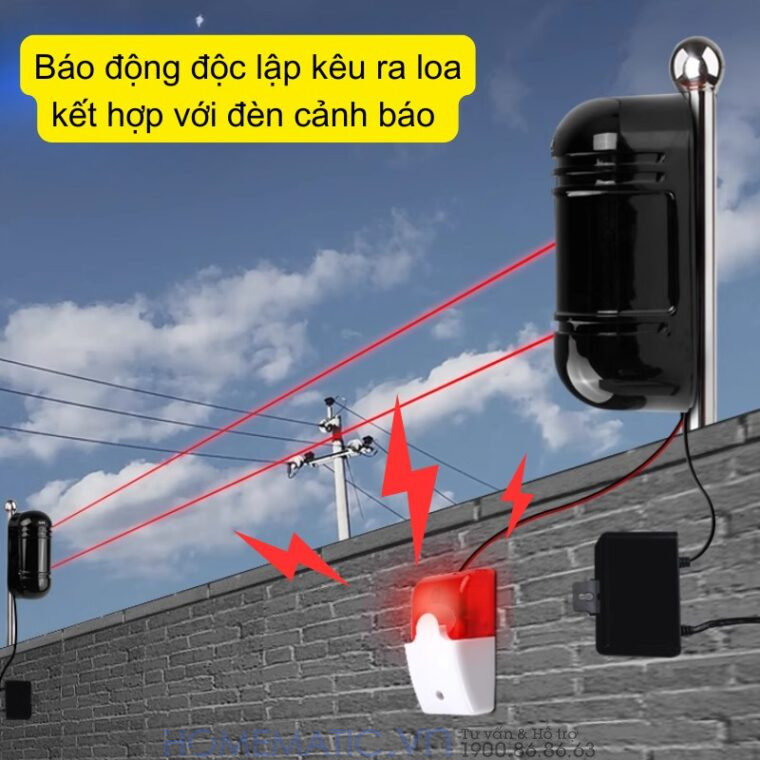 Bộ Hàng Rào điện Tử Hồng Ngoại Báo động Chống Trộm Boleesch Abt-100v3f