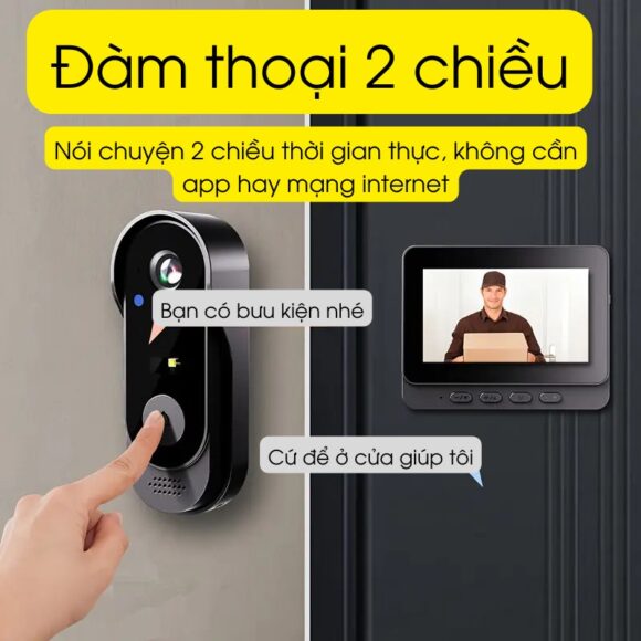 Chuông Cửa Có Hình Không Dây X8 đàm thoại 2 chiều