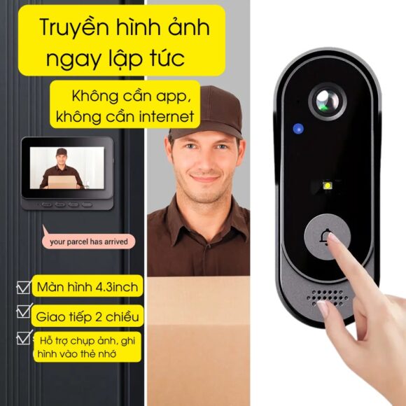 Chuông Cửa Có Hình Không Dây X8 truyền hình ảnh ngay lập tức