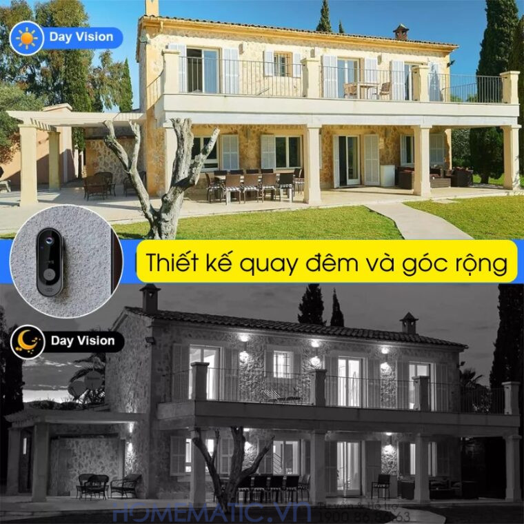 Chuông Cửa Có Hình Không Dây X8 thiết kế quay đêm và góc rộng