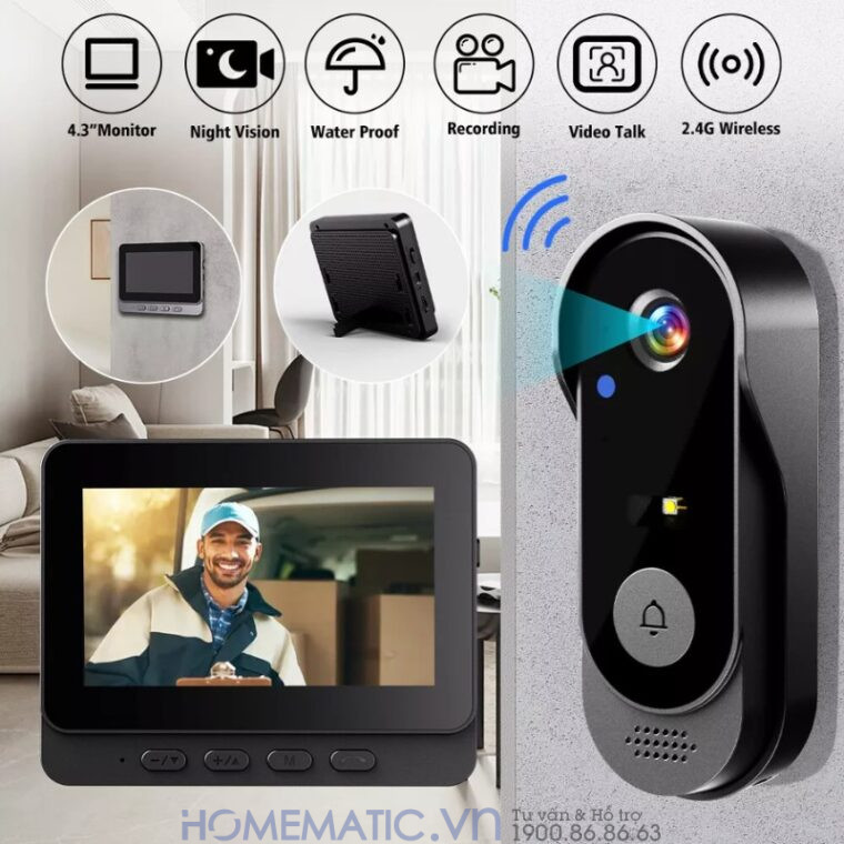 Chuông Cửa Có Hình Không Dây X8