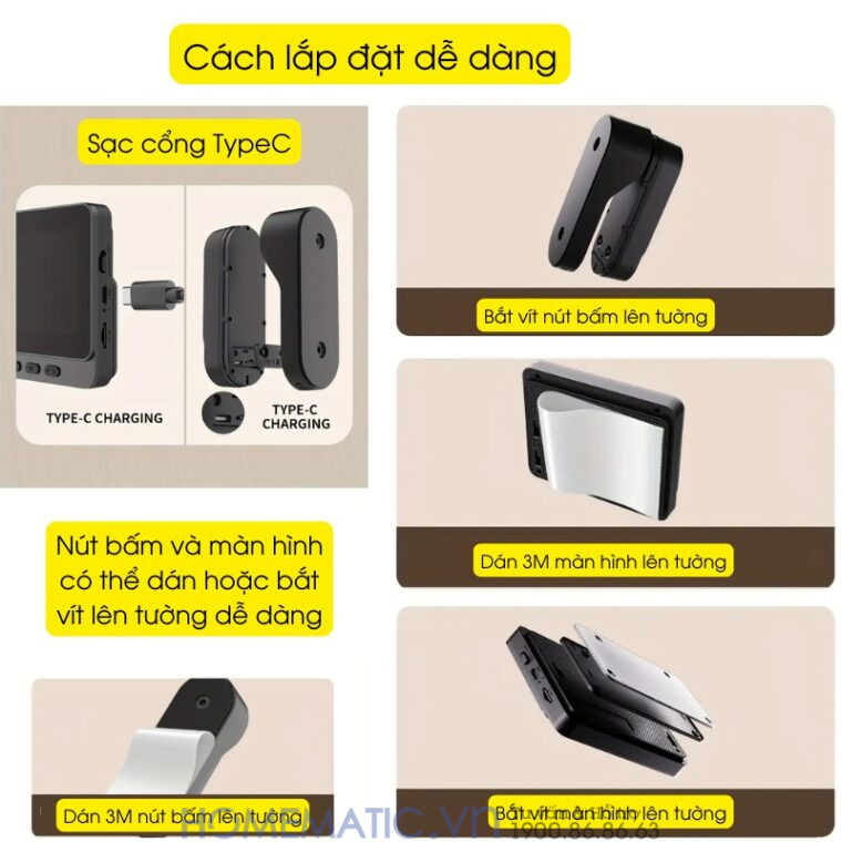 Chuông Cửa Có Hình Không Dây X8 có cách lắp đặt dễ dàng Chuông Cửa Có Hình Không Dây X8 có cách lắp đặt dễ dàng