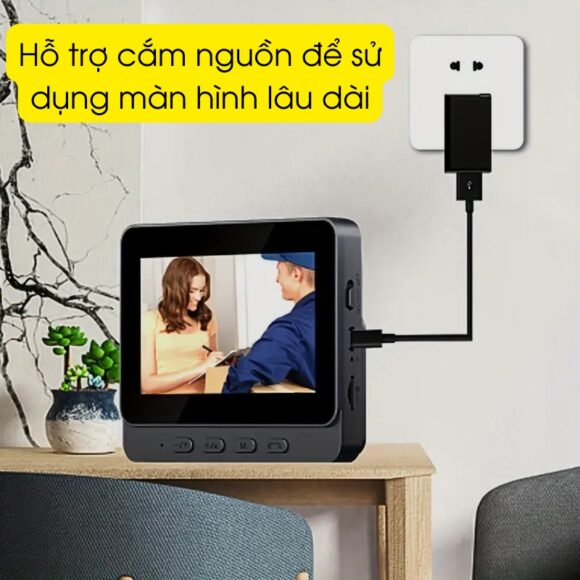 Chuông Cửa Có Hình Không Dây X8 hỗ trợ cắm nguồn để sử dụng lâu dài