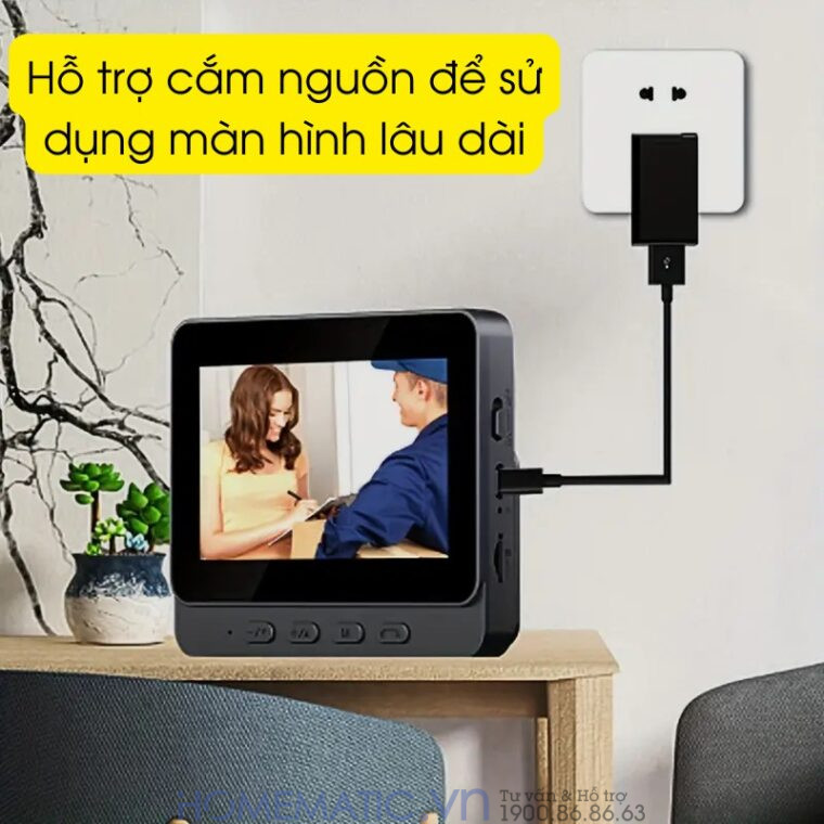 Chuông Cửa Có Hình Không Dây X8 hỗ trợ cắm nguồn để sử dụng lâu dài