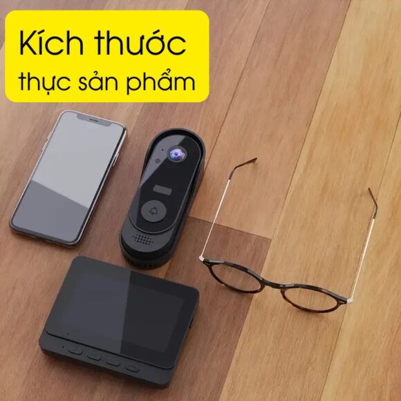 Chuông Cửa Có Hình Không Dây X8 kích thước thực của sản phẩm