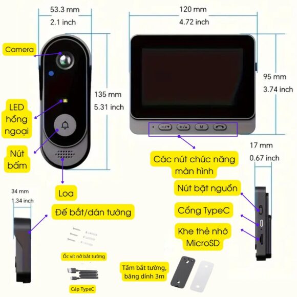 Chuông Cửa Có Hình Không Dây X8 tính năng của sản phẩm