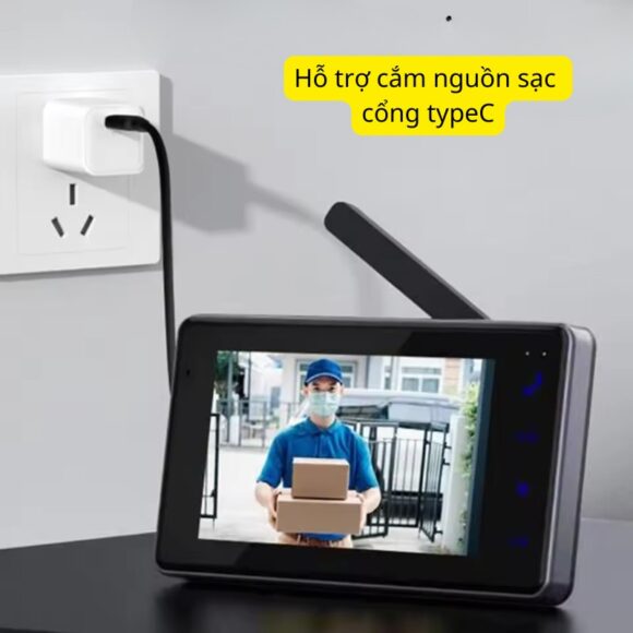 Chuông Hình Không Dây Khoảng Cách Xa Pin Sạc M16a hỗ trợ cắm sạc typeC