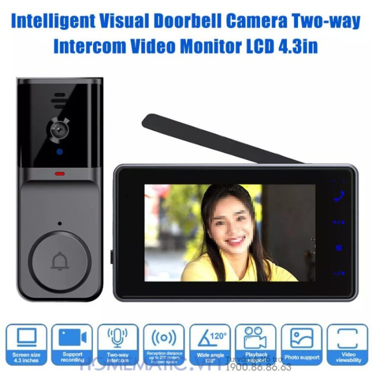 Chuông Hình Không Dây Khoảng Cách Xa Pin Sạc M16a