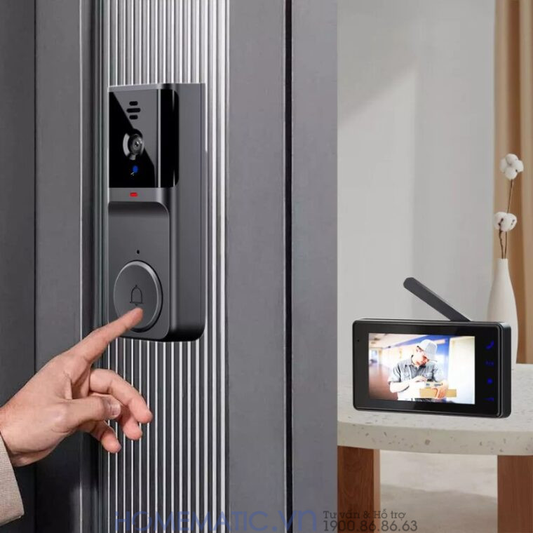 Chuông Hình Không Dây Khoảng Cách Xa Pin Sạc M16a