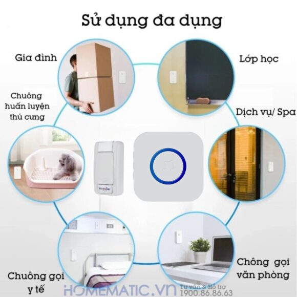 Chuông Không Dây Loa Chuông Dùng Pin, Hỗ Trợ Cổng Nguồn Usb Qx01