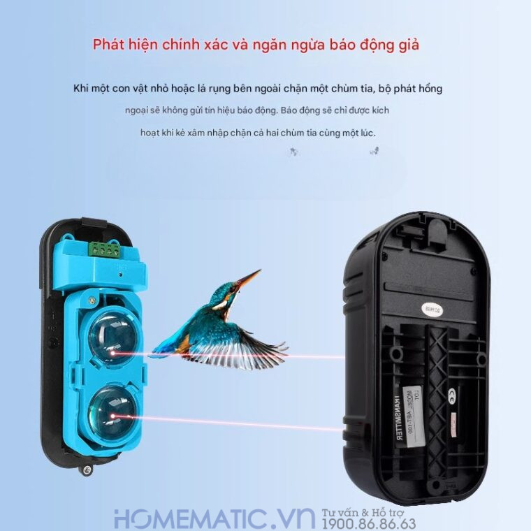 Bộ Báo động Hàng Rào Hồng Ngoại Không Dây Chống Trộm Eskit-abt