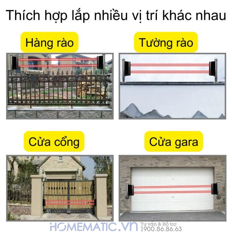 Bộ Báo động Hàng Rào Hồng Ngoại Không Dây Chống Trộm Eskit-abt