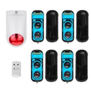 Bộ Báo động Hàng Rào Hồng Ngoại Không Dây Chống Trộm Eskit-abt bộ 4 cảm biến 1 loa báo động