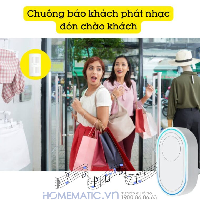 Chuông Báo Khách Cho Cửa Hàng - Báo Có Người Vào Nhà Chuông Báo Khách Cho Cửa Hàng - Báo Có Người Vào Nhà