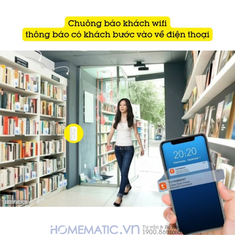 Chuông Báo Khách Cho Cửa Hàng - Báo Có Người Vào Nhà thông minh báo về điện thoại Chuông Báo Khách Cho Cửa Hàng - Báo Có Người Vào Nhà thông minh báo về điện thoại