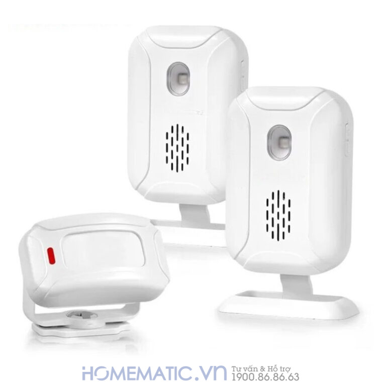Chuông Báo Khách Cho Cửa Hàng Cảm ứng Hồng Ngoại Phát Nhạc Mp3 Mspir01(3) bộ 1 cảm biến 2 loa chuông