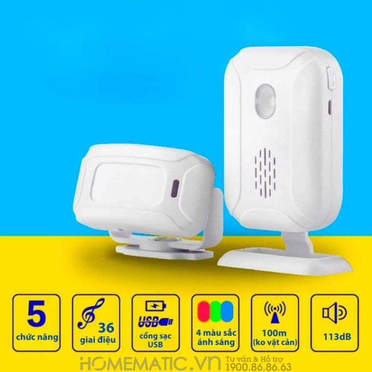 Chuông Báo Khách Cho Cửa Hàng Cảm ứng Hồng Ngoại Phát Nhạc Mp3 Mspir01(3)