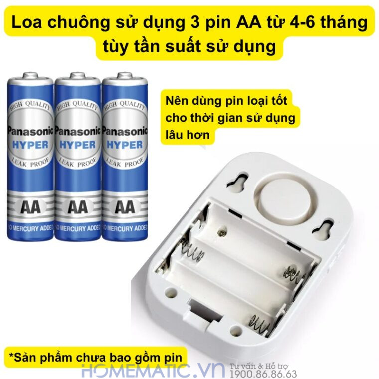 Chuông Báo Khách Cho Cửa Hàng Cảm ứng Hồng Ngoại Phát Nhạc Mp3 Mspir01(3) loa chuông sử dụng 3 pin AA
