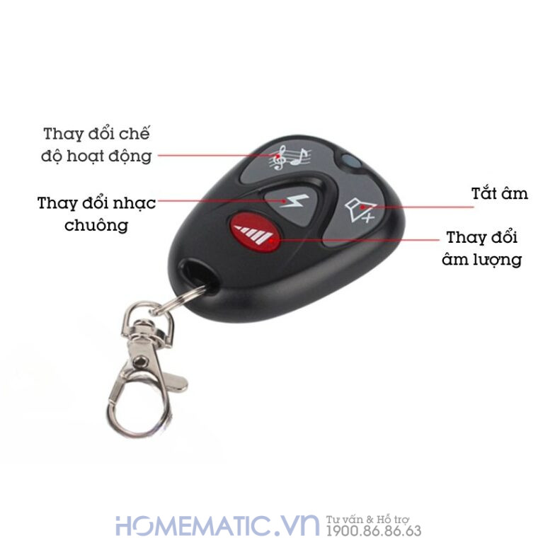 Chuông Báo Khách Cho Cửa Hàng Cảm ứng Hồng Ngoại Phát Nhạc Mp3 Mspir01(3) chức năng của remote