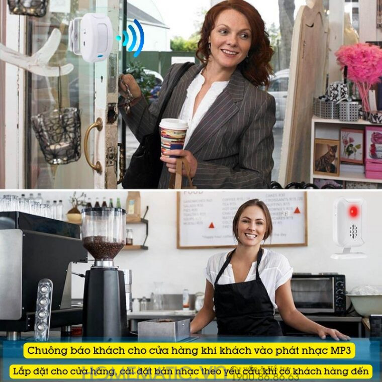 Chuông Báo Khách Cho Cửa Hàng Cảm ứng Hồng Ngoại Phát Nhạc Mp3 Mspir01(3)