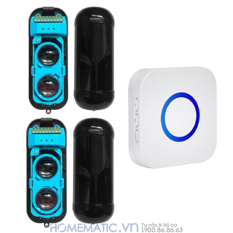 Chuông Báo Khách Cho Cửa Hàng Hồng Ngoại 2 Tia Khoảng Cách Xa Mspir01(4) bộ 2 cảm biến 1 loa