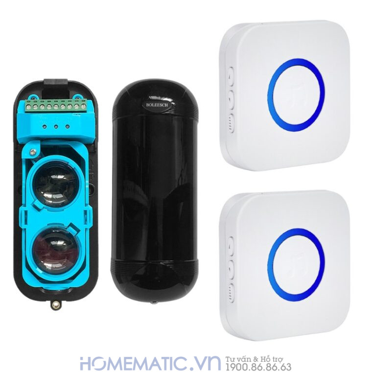 Chuông Báo Khách Cho Cửa Hàng Hồng Ngoại 2 Tia Khoảng Cách Xa Mspir01(4) bộ 1 cảm biến 2 loa