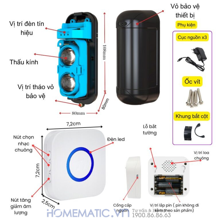Chuông Báo Khách Cho Cửa Hàng Hồng Ngoại 2 Tia Khoảng Cách Xa Mspir01(4) Chuông Báo Khách Cho Cửa Hàng Hồng Ngoại 2 Tia Khoảng Cách Xa Mspir01(4)