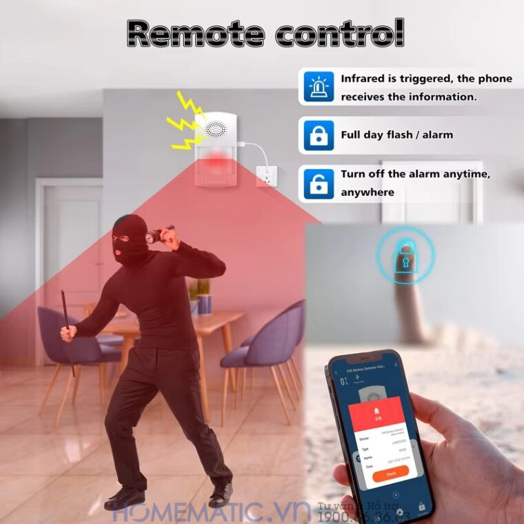 Chuông Chống Trộm kết nối wifi, 4G báo về điện thoại Chuông Chống Trộm kết nối wifi, 4G báo về điện thoại