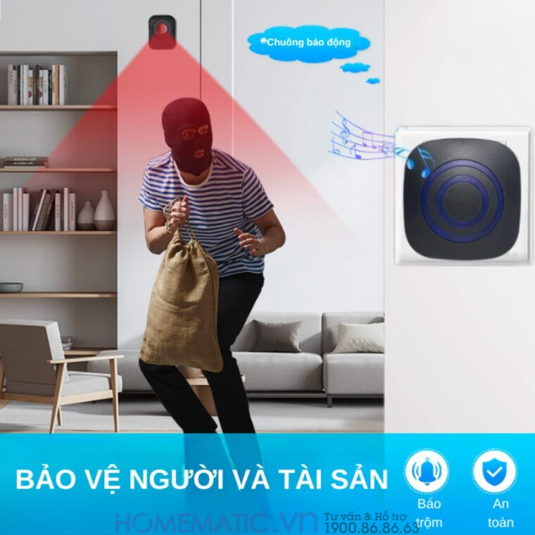 Chuông Chống Trộm Không Dây Chống Nước Ngoài Trời Homematic H453(2)