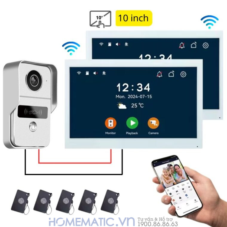 Chuông Cửa Có Hình Thông Minh Wifi Màn 10inch Smartlife Kw62101