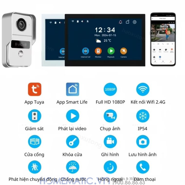 Chuông Cửa Có Hình Thông Minh Wifi Màn 10inch Smartlife Kw62101