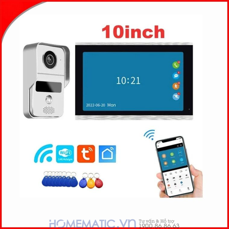 Chuông Cửa Có Hình Thông Minh Wifi Màn 10inch Smartlife Kw62101