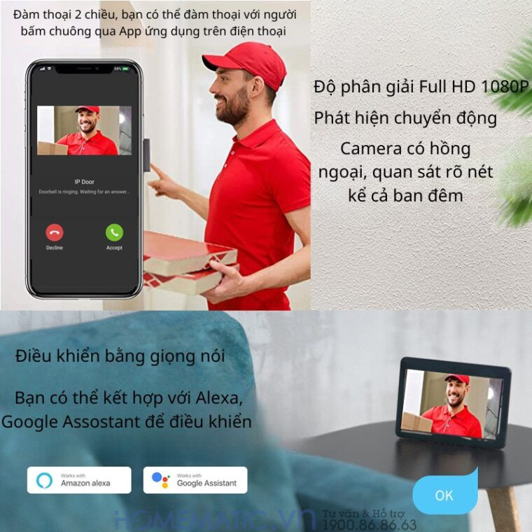 Chuông Cửa Có Hình Thông Minh Wifi Màn 10inch Smartlife Kw62101
