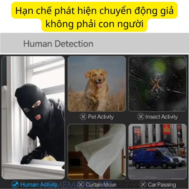 Chuông Cửa Có Hình Thông Minh Wifi Màn 10inch Smartlife Kw62101 hạn chế phát hiện chuyển động giả không phải con người