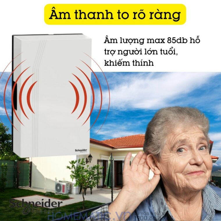 Chuông Cửa Không Dây Cao Cấp Chống Nước Schneider Electric A3031cct có âm thanh nghe rõ Chuông Cửa Không Dây Cao Cấp Chống Nước Schneider Electric A3031cct có âm thanh nghe rõ