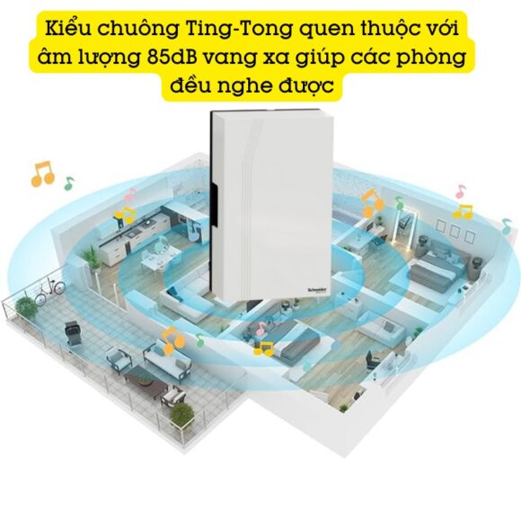 Chuông Cửa Không Dây Cao Cấp Chống Nước Schneider Electric A3031cct có kiểu chuông tính tong quen thuộc