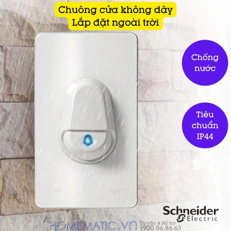 Chuông Cửa Không Dây Cao Cấp Chống Nước Schneider Electric A3031cct nút bấm sử dụng ngoài trời Chuông Cửa Không Dây Cao Cấp Chống Nước Schneider Electric A3031cct nút bấm sử dụng ngoài trời