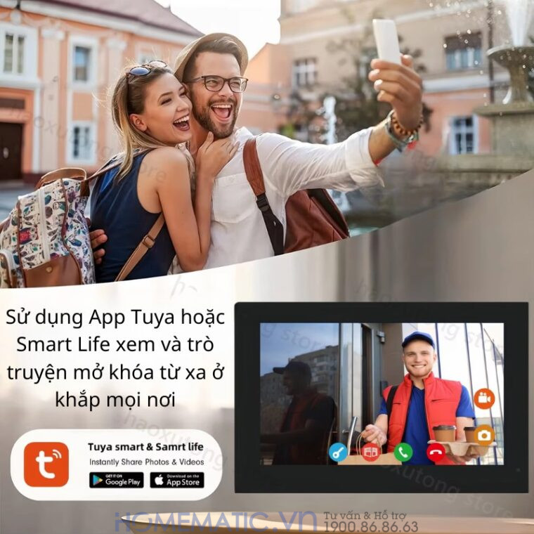 Chuông Cửa Màn Hình 7inch Thông Minh Wifi Smartlife Kw6271