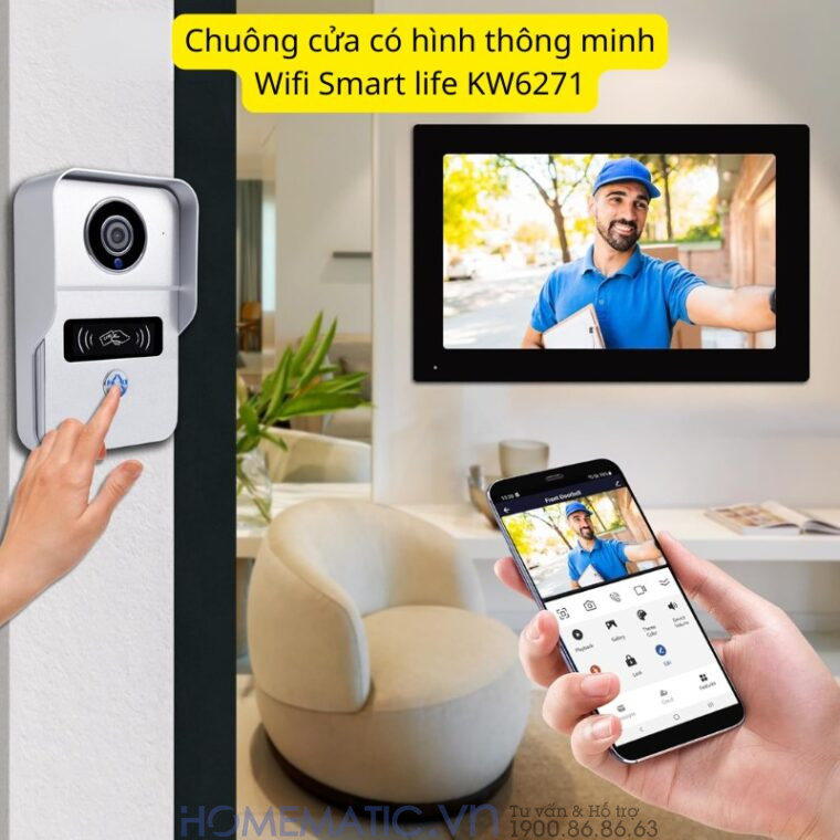 Chuông Cửa Màn Hình 7inch Thông Minh Wifi Smartlife Kw6271 Chuông Cửa Màn Hình 7inch Thông Minh Wifi Smartlife Kw6271