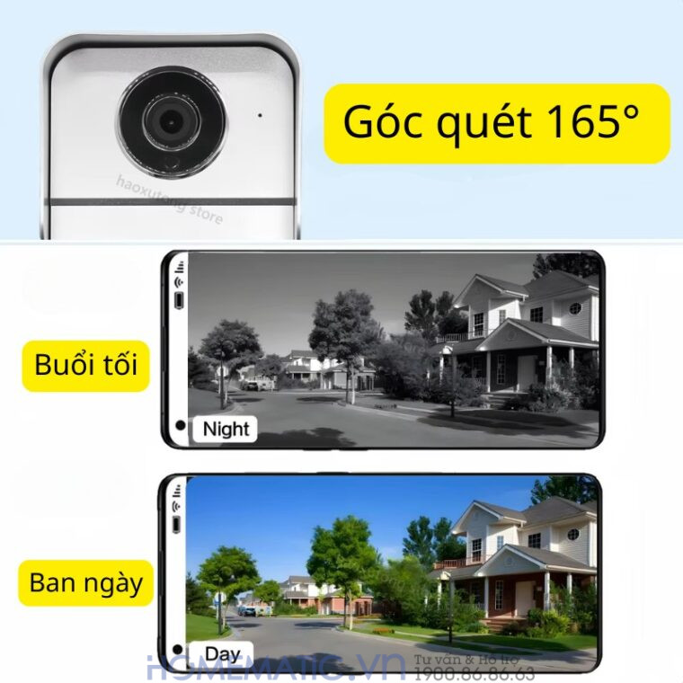 Chuông Cửa Màn Hình 7inch Thông Minh Wifi Smartlife Kw6271 góc quét 165 độ