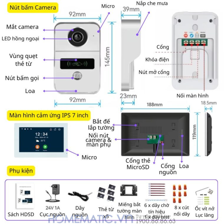 Chuông Cửa Màn Hình 7inch Thông Minh Wifi Smartlife Kw6271 Chuông Cửa Màn Hình 7inch Thông Minh Wifi Smartlife Kw6271