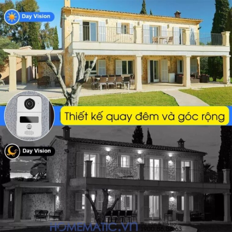 Chuông Cửa Màn Hình 7inch Thông Minh Wifi Smartlife Kw6271 thiết kế quay đêm và góc rộng