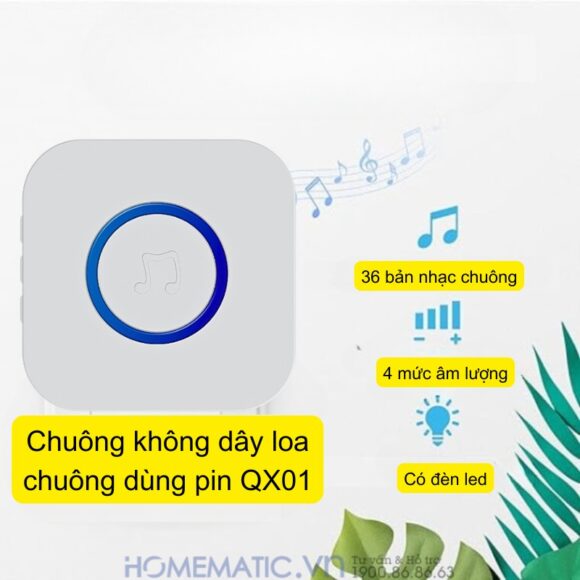 Chuông Không Dây Loa Chuông Dùng Pin, Hỗ Trợ Cổng Nguồn Usb Qx01