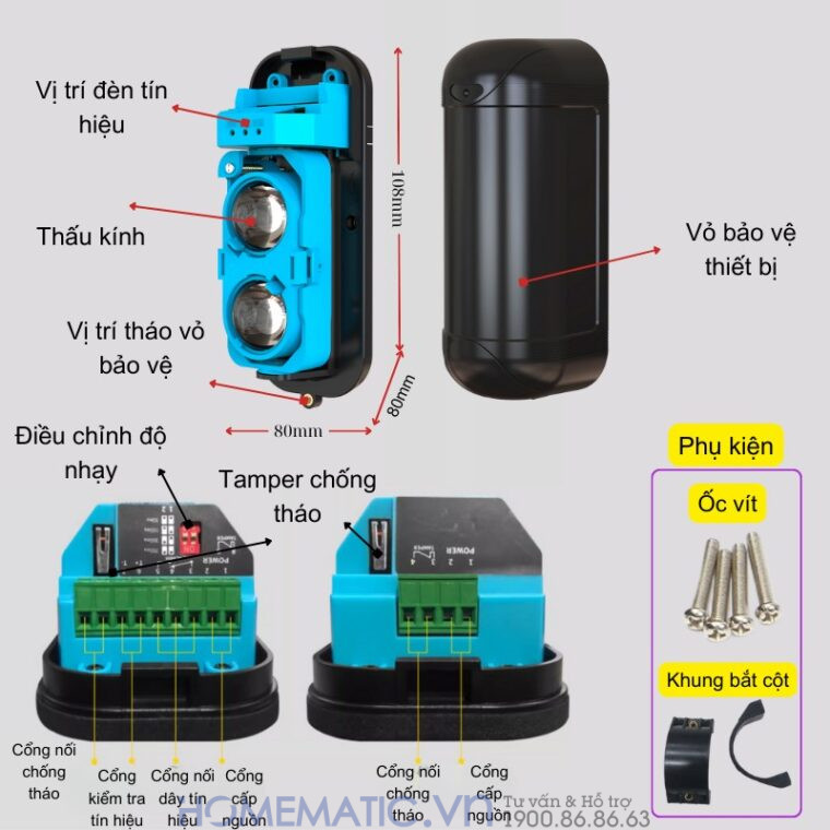 Hàng Rào Hồng Ngoại 2 Tia 100m Boleesch Abt-100v3 các tính năng chính