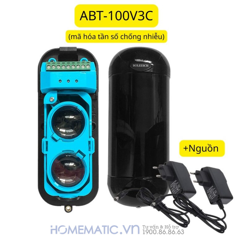 Hàng Rào Hồng Ngoại 2 Tia 100m Boleesch Abt-100v3C + nguồn