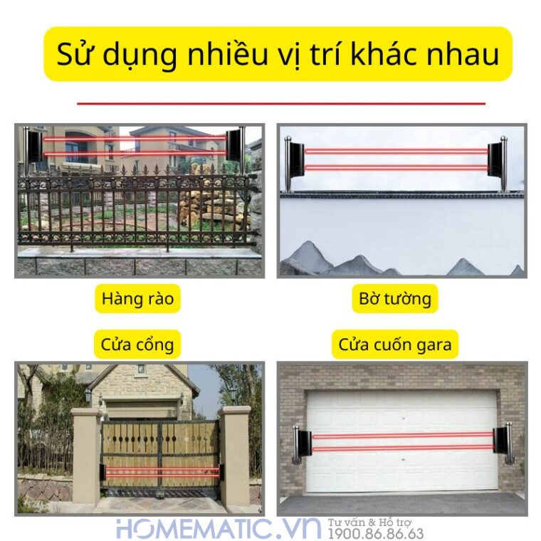 Hàng Rào Hồng Ngoại 2 Tia 100m Boleesch Abt-100v3 có thể sử dụng tại nhiều vị trí khác nhau
