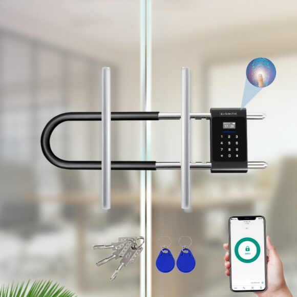 Khóa Cửa Kính Cường Lực Khóa Tay Nắm Cửa Mã Số Vân Tay Thẻ Từ Thông Minh Exsmith U9